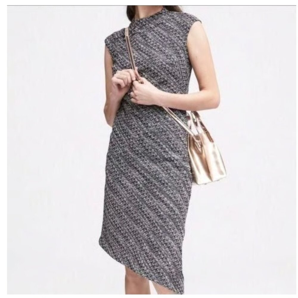 Banana Republic Mock Neck Asymmetric Sleeveless dress